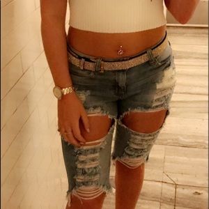 Ripped Jean shorts